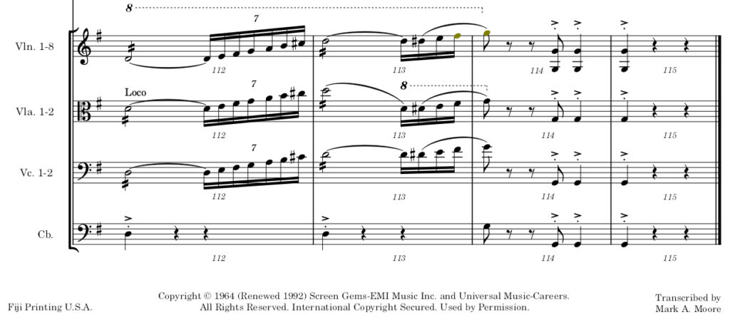 Pop Symphony, Jan & Dean, music score sample