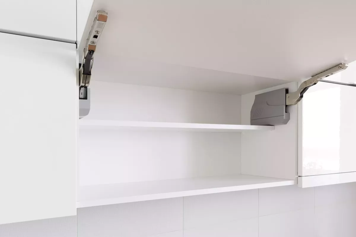 opened kitchen cabinet