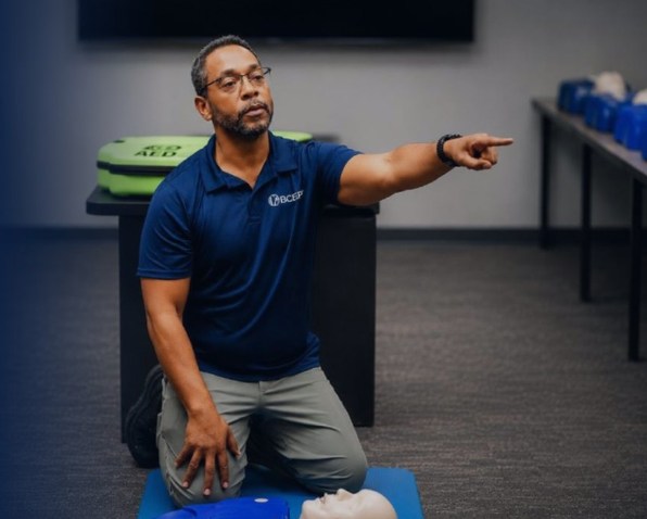 BCEP instructor teaching a CPR class