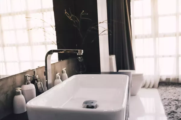 modern luxury sink in bathroom interior