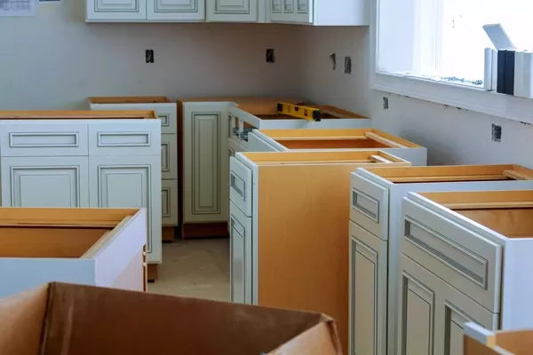 installation of kitchen cabinets